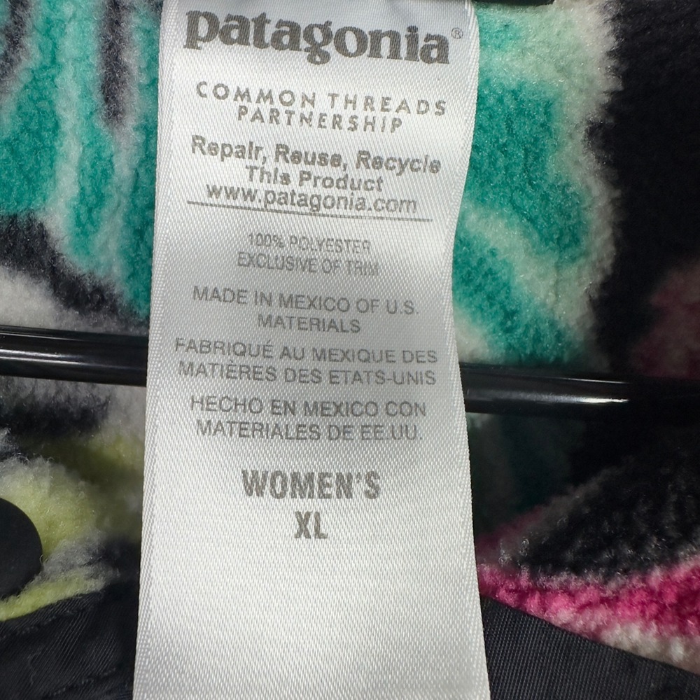 Patagonia Synchilla Snap-T Floral Fleece Pullover Womens XL Gorpcore Cottagecore - Picture 7 of 10